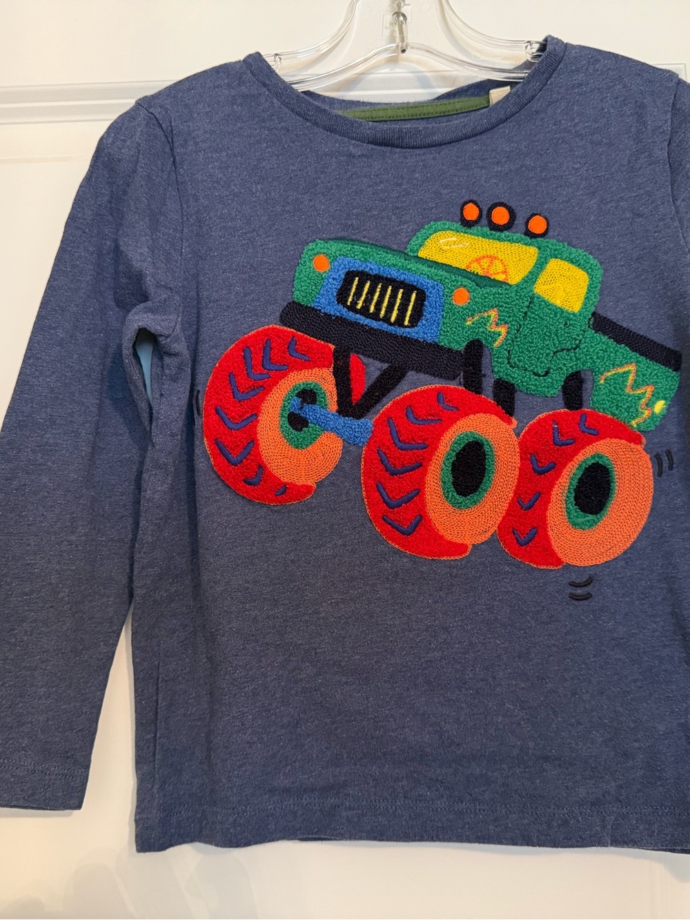 Mini Boden Kids' Bouclé Truck Long Sleeve T-Shirt